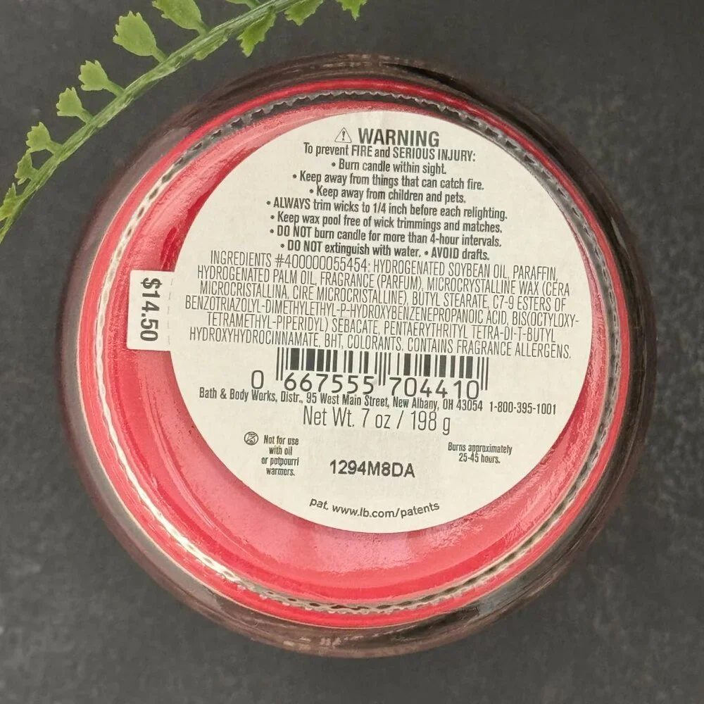 BBW Winter Candy Apple Bath & Body Works Mason Jar Single Wick Candle